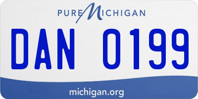 MI license plate DAN0199