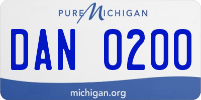 MI license plate DAN0200