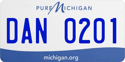 MI license plate DAN0201