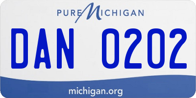 MI license plate DAN0202