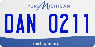 MI license plate DAN0211