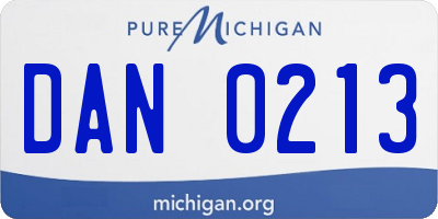 MI license plate DAN0213
