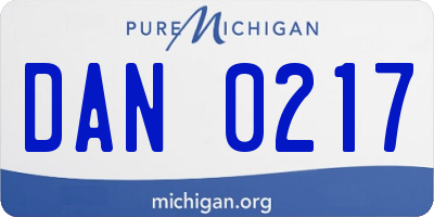 MI license plate DAN0217