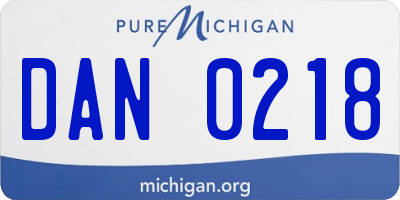 MI license plate DAN0218