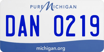 MI license plate DAN0219