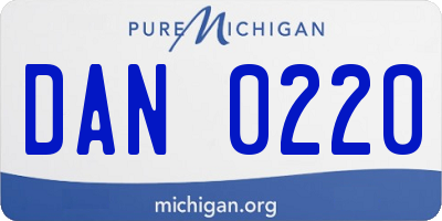 MI license plate DAN0220