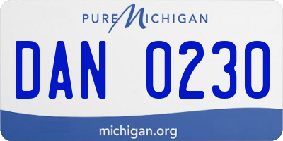 MI license plate DAN0230