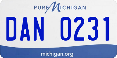 MI license plate DAN0231