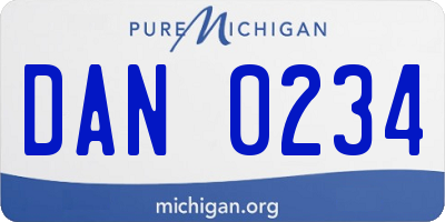 MI license plate DAN0234