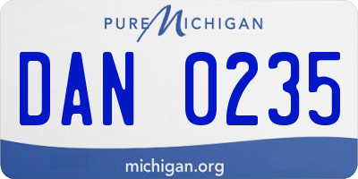 MI license plate DAN0235