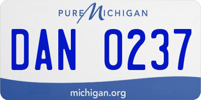 MI license plate DAN0237