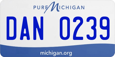 MI license plate DAN0239