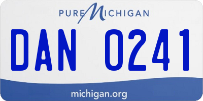MI license plate DAN0241