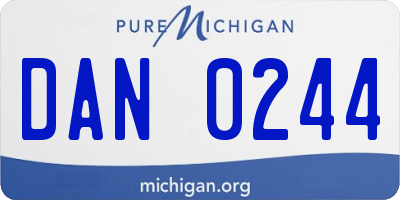 MI license plate DAN0244