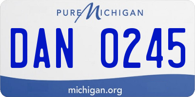 MI license plate DAN0245