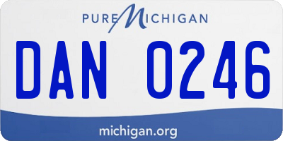 MI license plate DAN0246