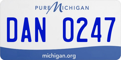 MI license plate DAN0247