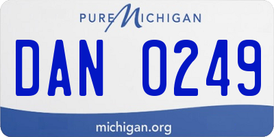 MI license plate DAN0249