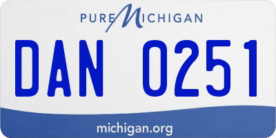 MI license plate DAN0251