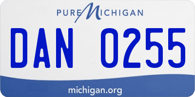 MI license plate DAN0255