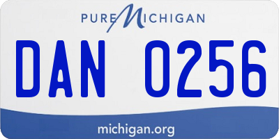MI license plate DAN0256
