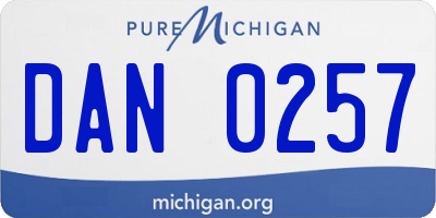 MI license plate DAN0257