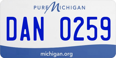 MI license plate DAN0259