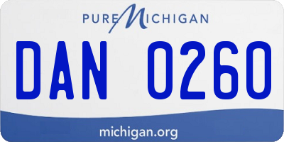 MI license plate DAN0260