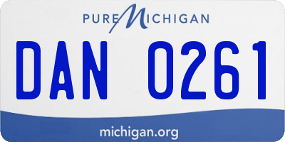 MI license plate DAN0261