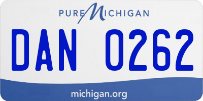 MI license plate DAN0262