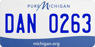 MI license plate DAN0263