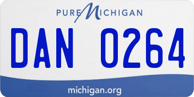 MI license plate DAN0264