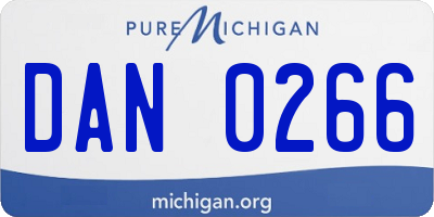 MI license plate DAN0266