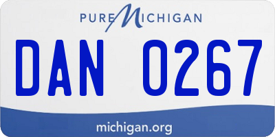 MI license plate DAN0267