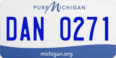 MI license plate DAN0271