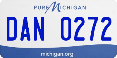 MI license plate DAN0272
