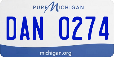 MI license plate DAN0274