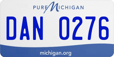 MI license plate DAN0276