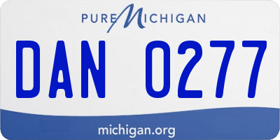 MI license plate DAN0277