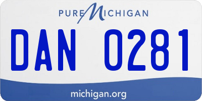 MI license plate DAN0281