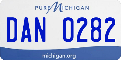 MI license plate DAN0282