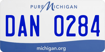 MI license plate DAN0284