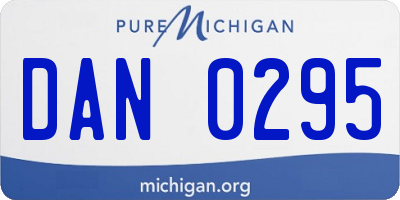 MI license plate DAN0295