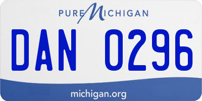MI license plate DAN0296