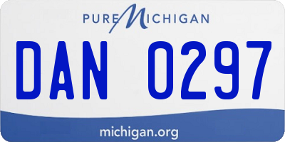 MI license plate DAN0297