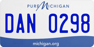 MI license plate DAN0298