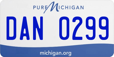 MI license plate DAN0299