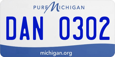 MI license plate DAN0302