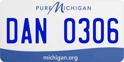 MI license plate DAN0306