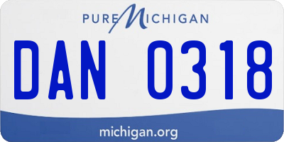 MI license plate DAN0318